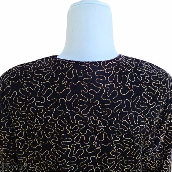 Norton McNaughton Black Velvet Gold Detail Blazer - Picture 9 of 13